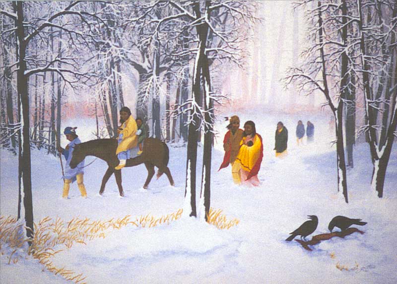 "Morning Tears" by John Guthrie, a noted Cherokee Artist with many national awards to his credit. His work can be found in private collections and prestigious galleries throughout the United States.