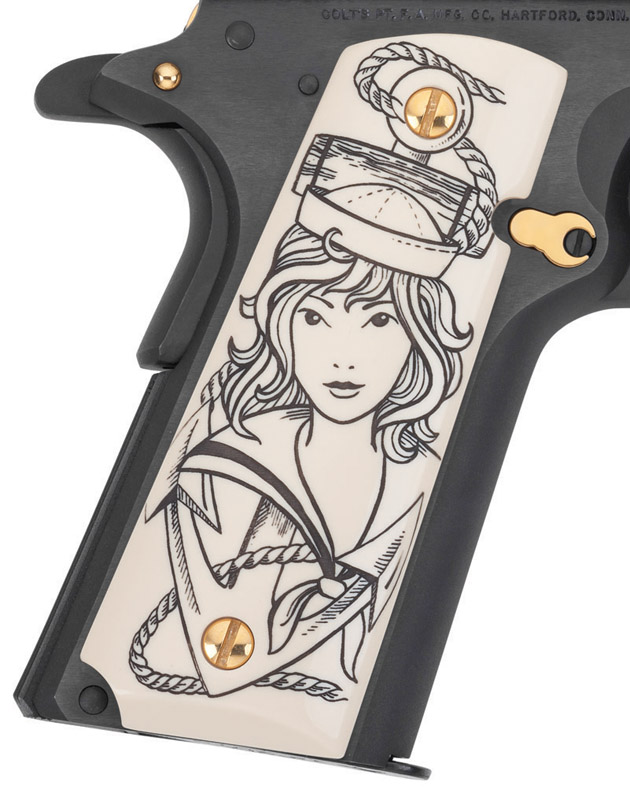 Tattoo Arms Navy Colt Tribute Right Grip