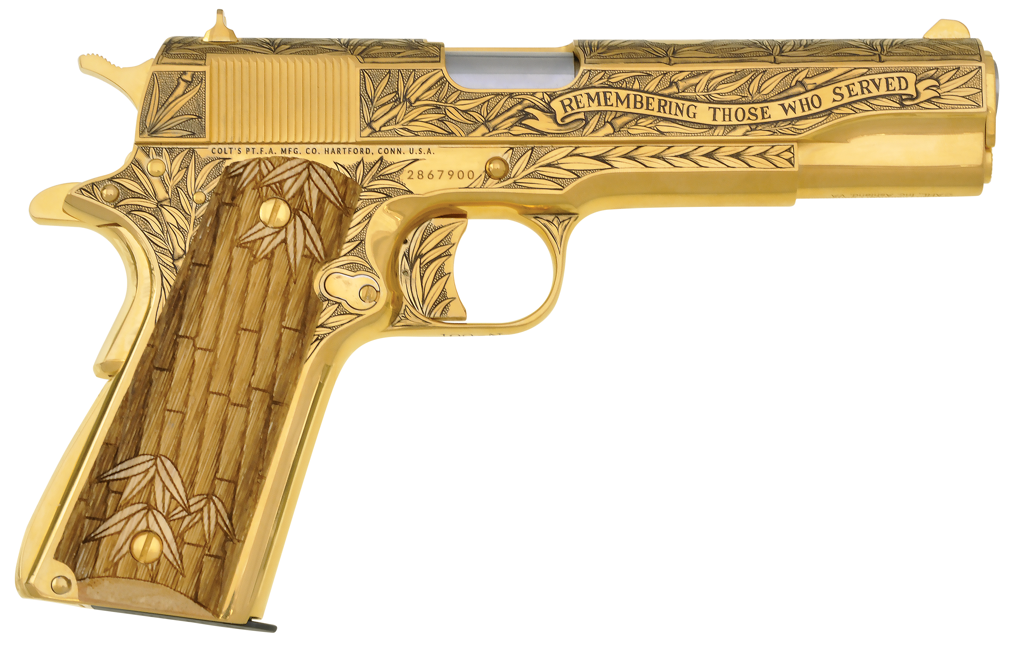 Gold guns. Кольт м1911 наградной. Кольт 1911 золотой. Кольт 45 золотой. Colt 1911 Versace.